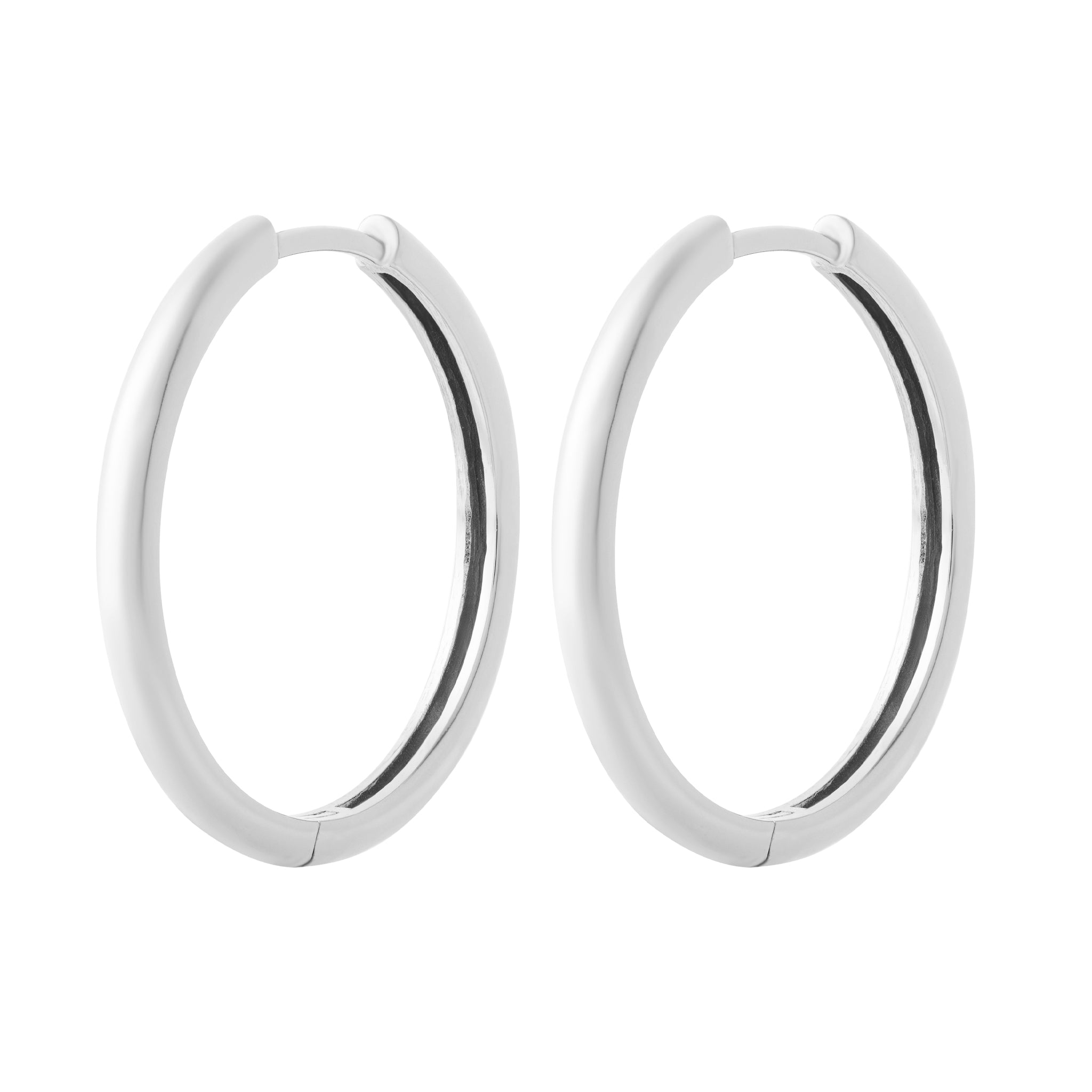 Midi Hoop Earrings Silver