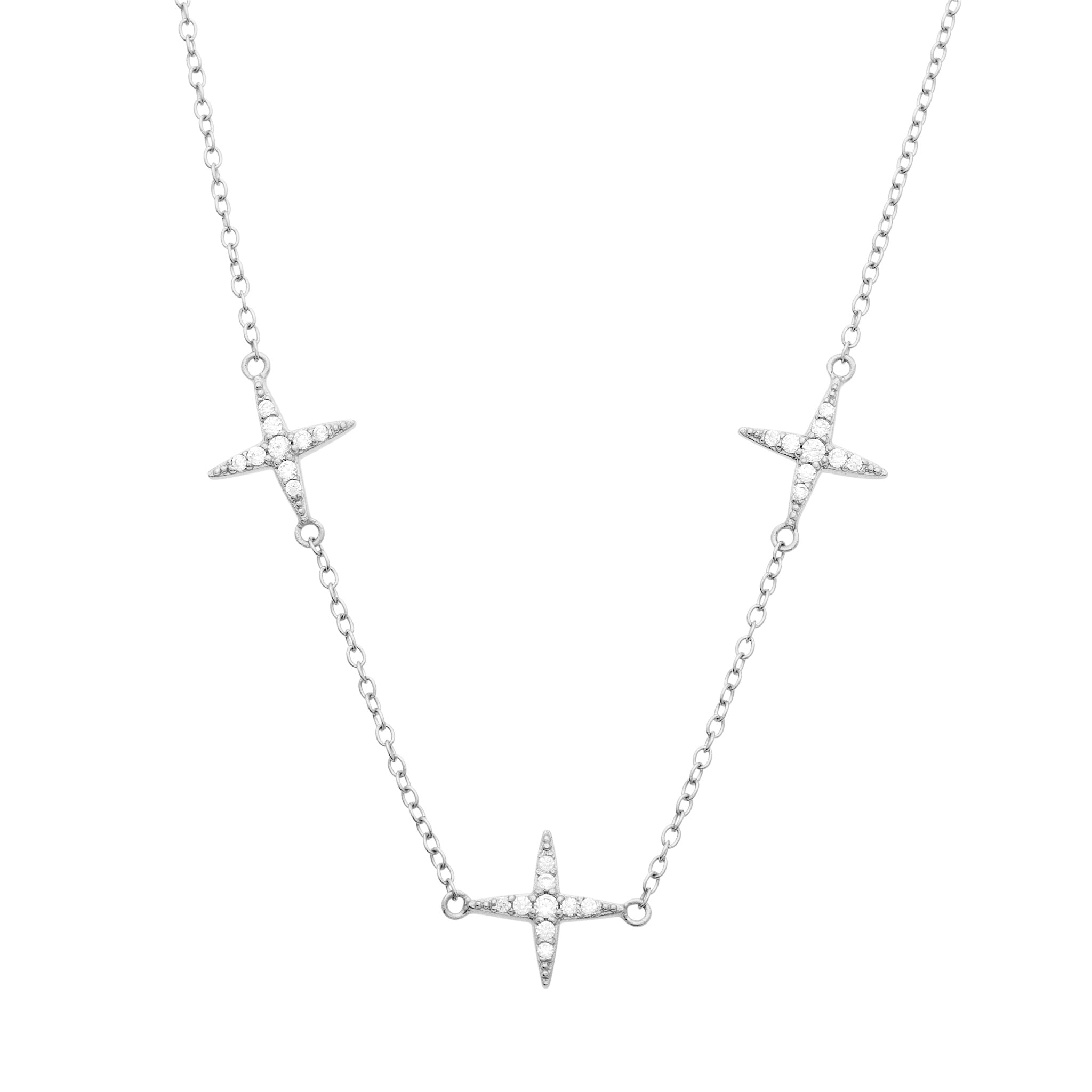 North Star Choker Necklace Silver