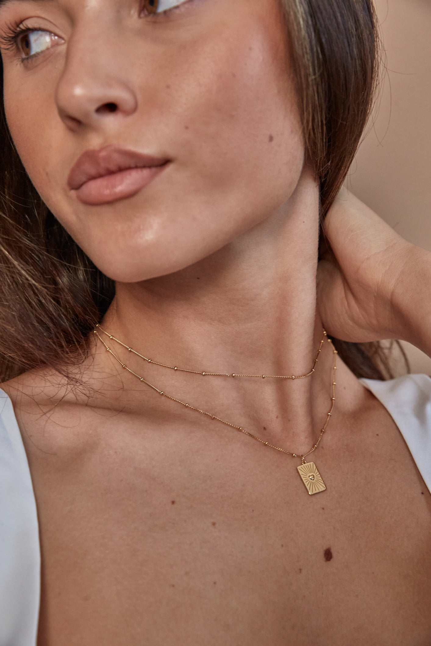 Satellite Bobble Chain Choker Necklace Gold