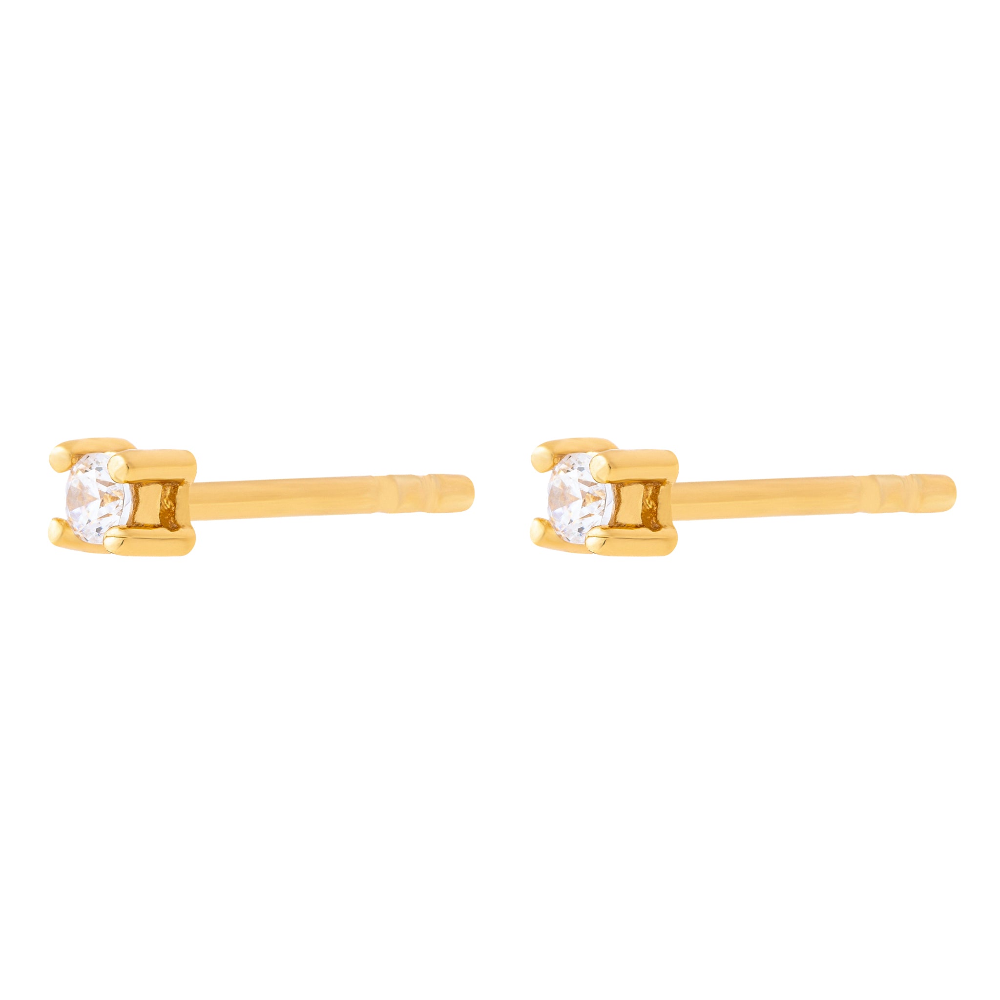 Clear Crystal Studs Gold