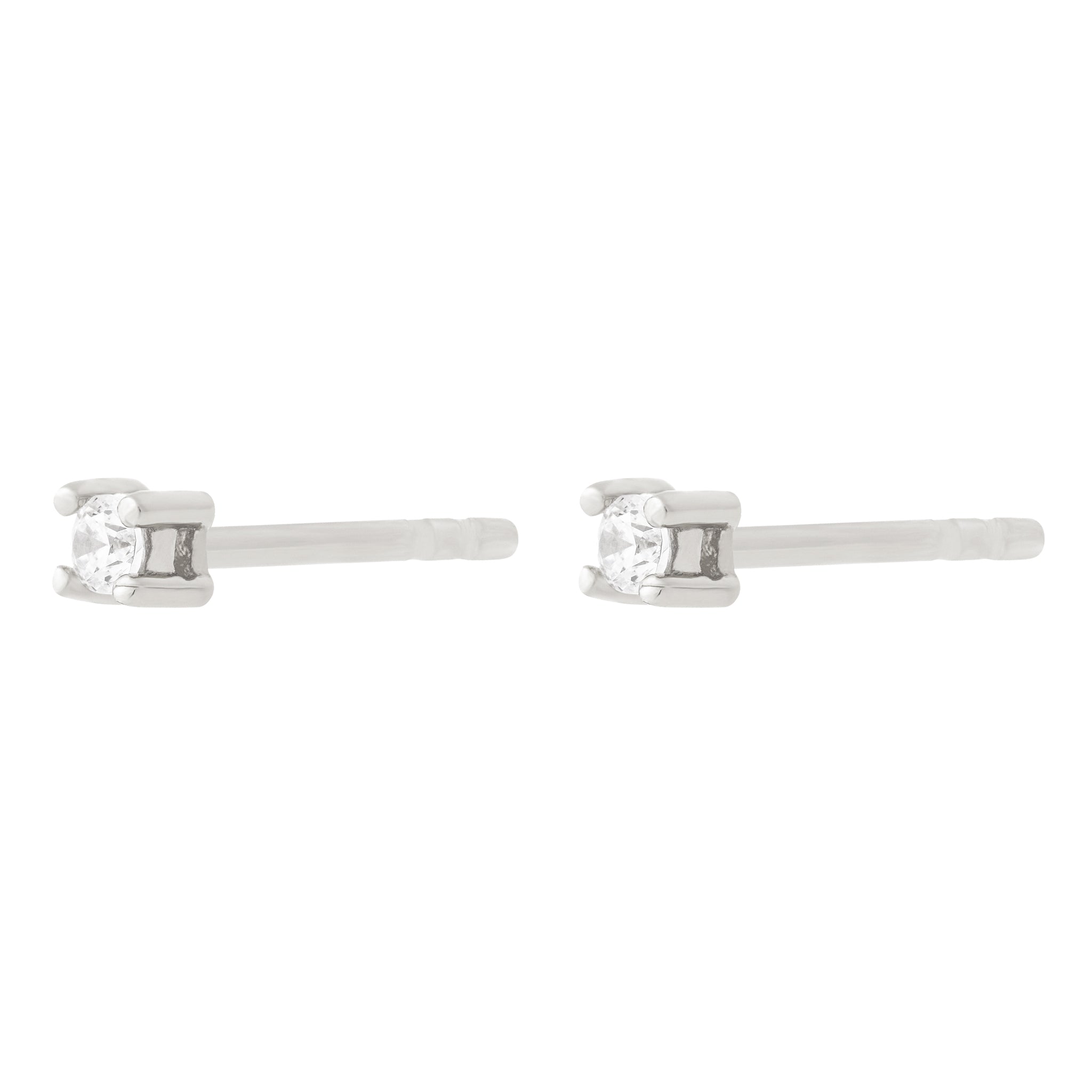 Clear Crystal Studs Silver